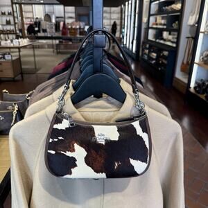 Coach Teri Shoulder Bag With Cow Print CCC86, cow printed haircalf/Sv/Cow Multi